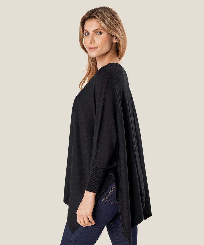 MASAI Black Fosna Poncho Style Sweater 1002018-AW24