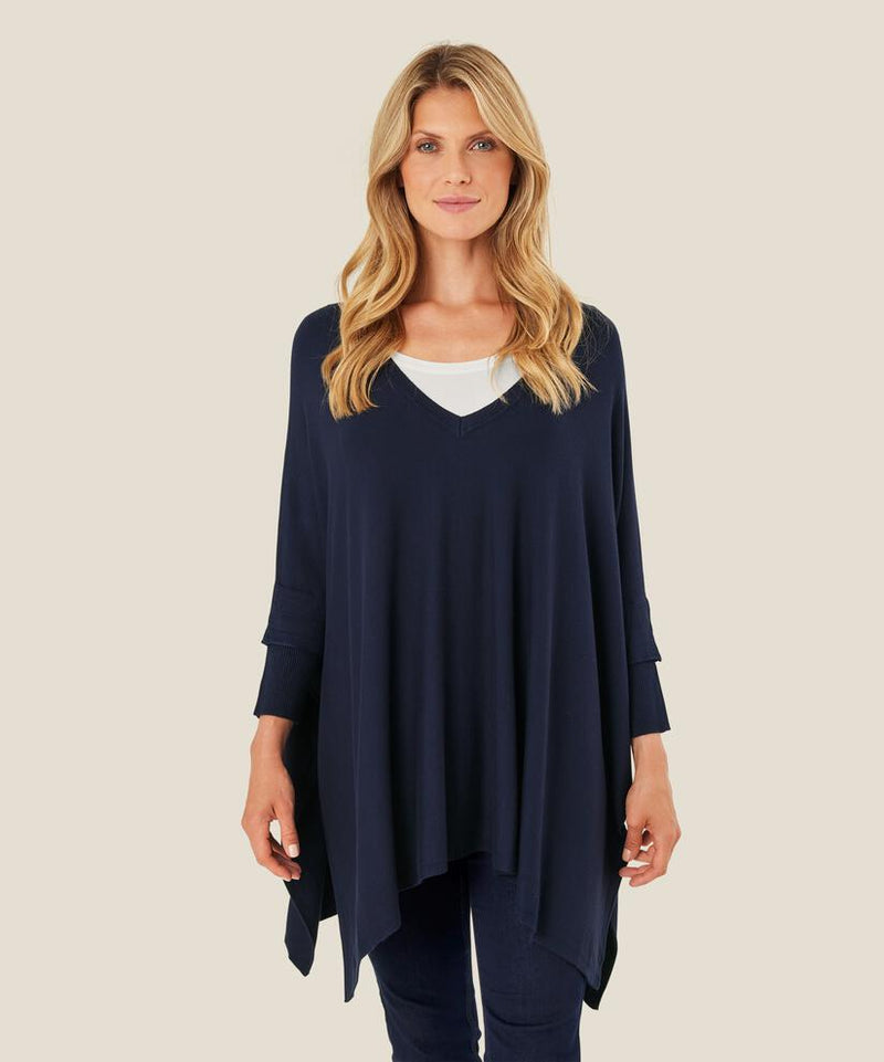 MASAI Navy Fosna Poncho Style Sweater 1002018-AW24