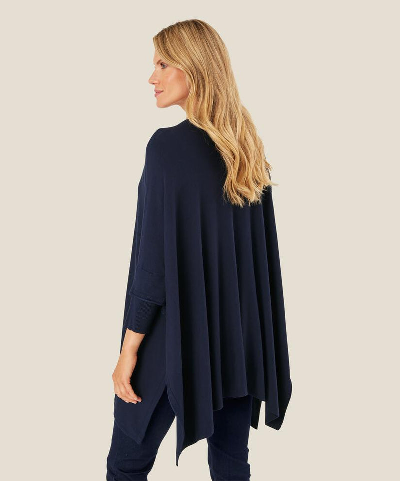 MASAI Navy Fosna Poncho Style Sweater 1002018-AW24