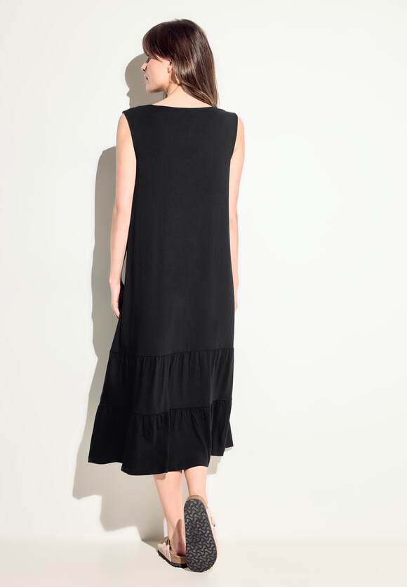 144068 Black Solid Crepe Dress CECIL