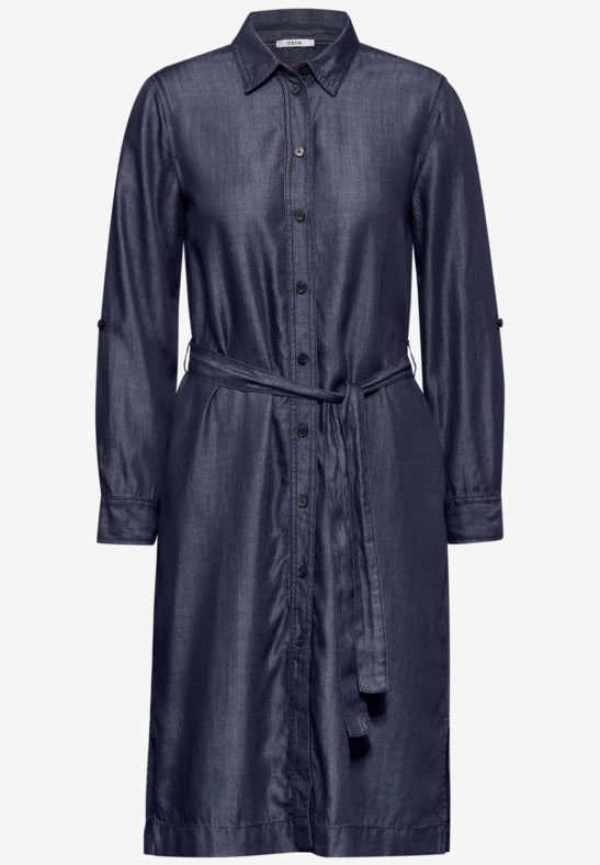 144158 DARK BLUE WASH Lyocell Shirt Dress CECIL