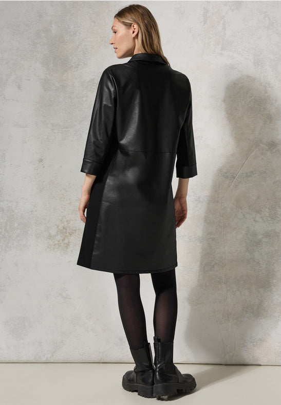 144259 Black leather-look dress CECIL