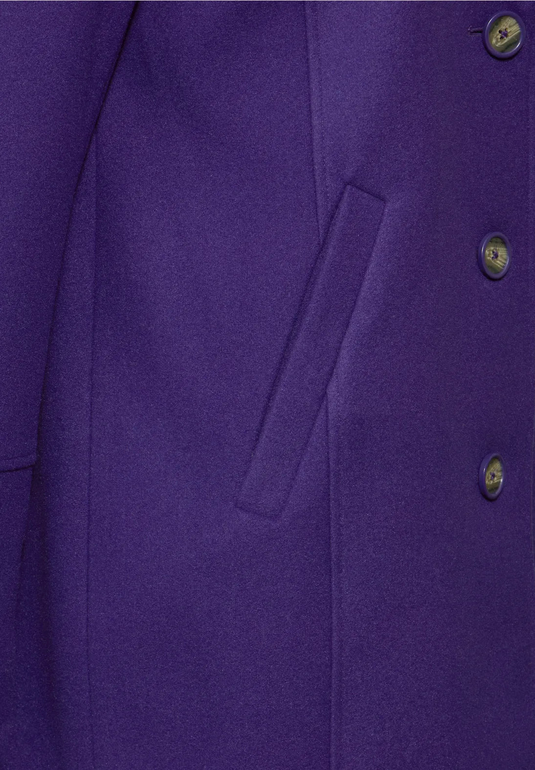 201958 Deep Lilac Long Revers Solid Coat STREET ONE