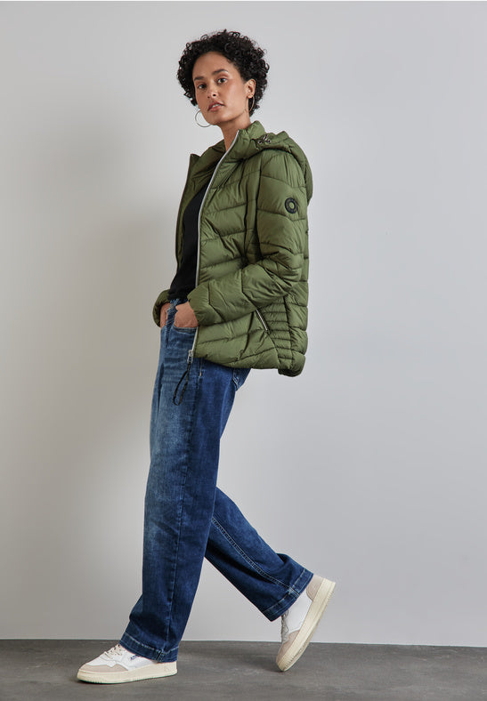 201969 Winter Moss Green Short Padded Jacket STREET ONE