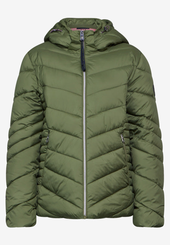 201969 Winter Moss Green Short Padded Jacket STREET ONE