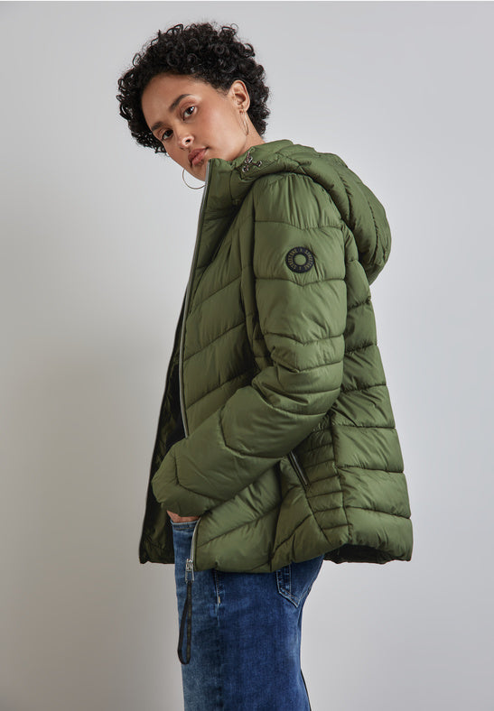 201969 Winter Moss Green Short Padded Jacket STREET ONE