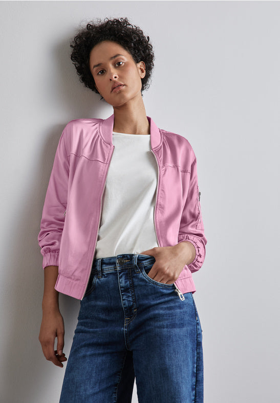 212295 Sunrise Pink Satin Blouson Jacket Street One