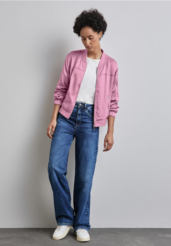 212295 Sunrise Pink Satin Blouson Jacket Street One