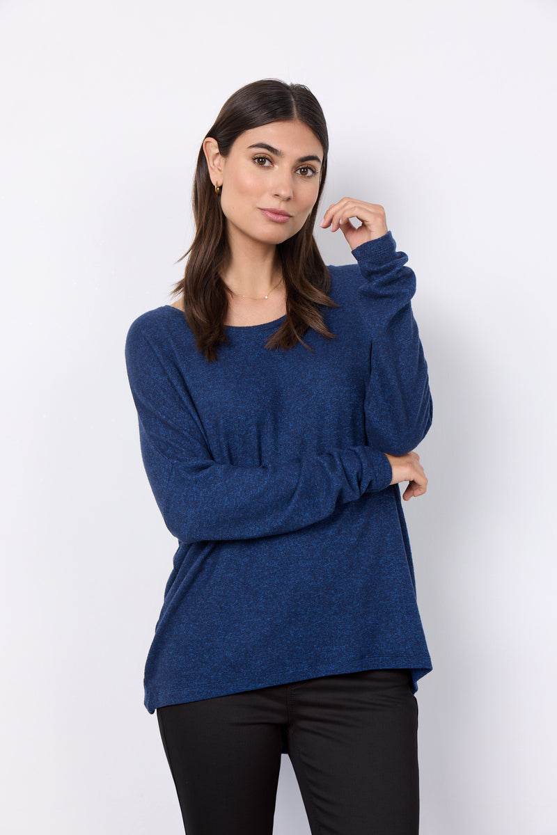 24788-AW24 Navy Melange Soya Concept Biara Sweater