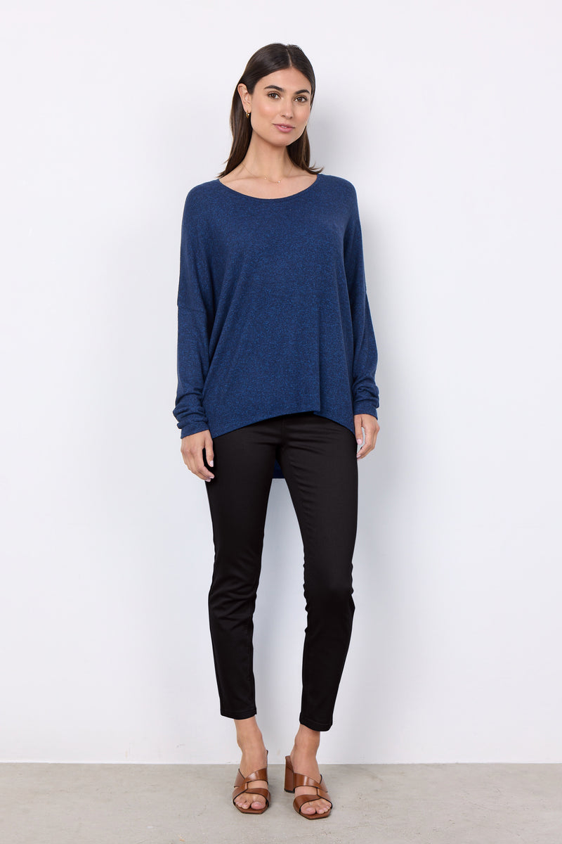 24788-AW24 Navy Melange Soya Concept Biara Sweater