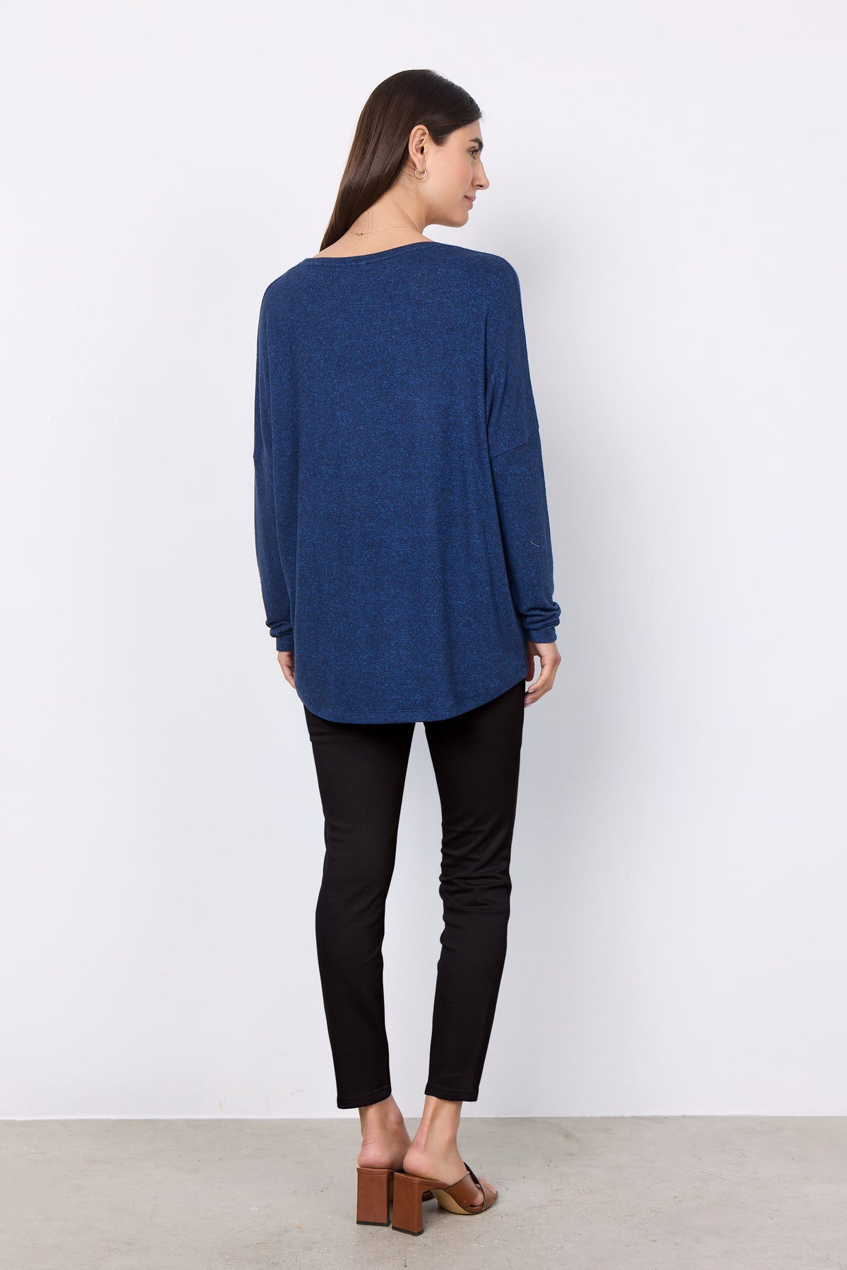 24788-AW24 Navy Melange Soya Concept Biara Sweater