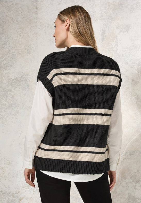 253908 Chunky Stripe Vest CECIL