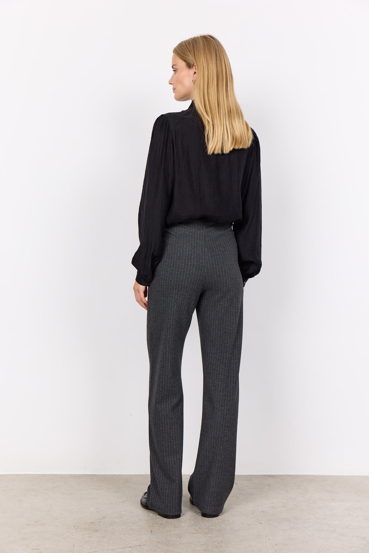 26670 CHARCOAL SC-Iva 2 Pinstripe Trousers SOYA CONCEPT