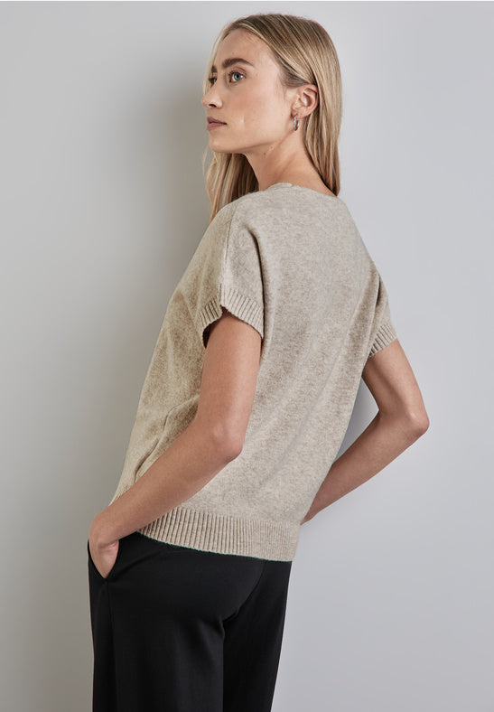 302836 Macchiato  Beige Melange SLEEVELESS SWEATER Street One