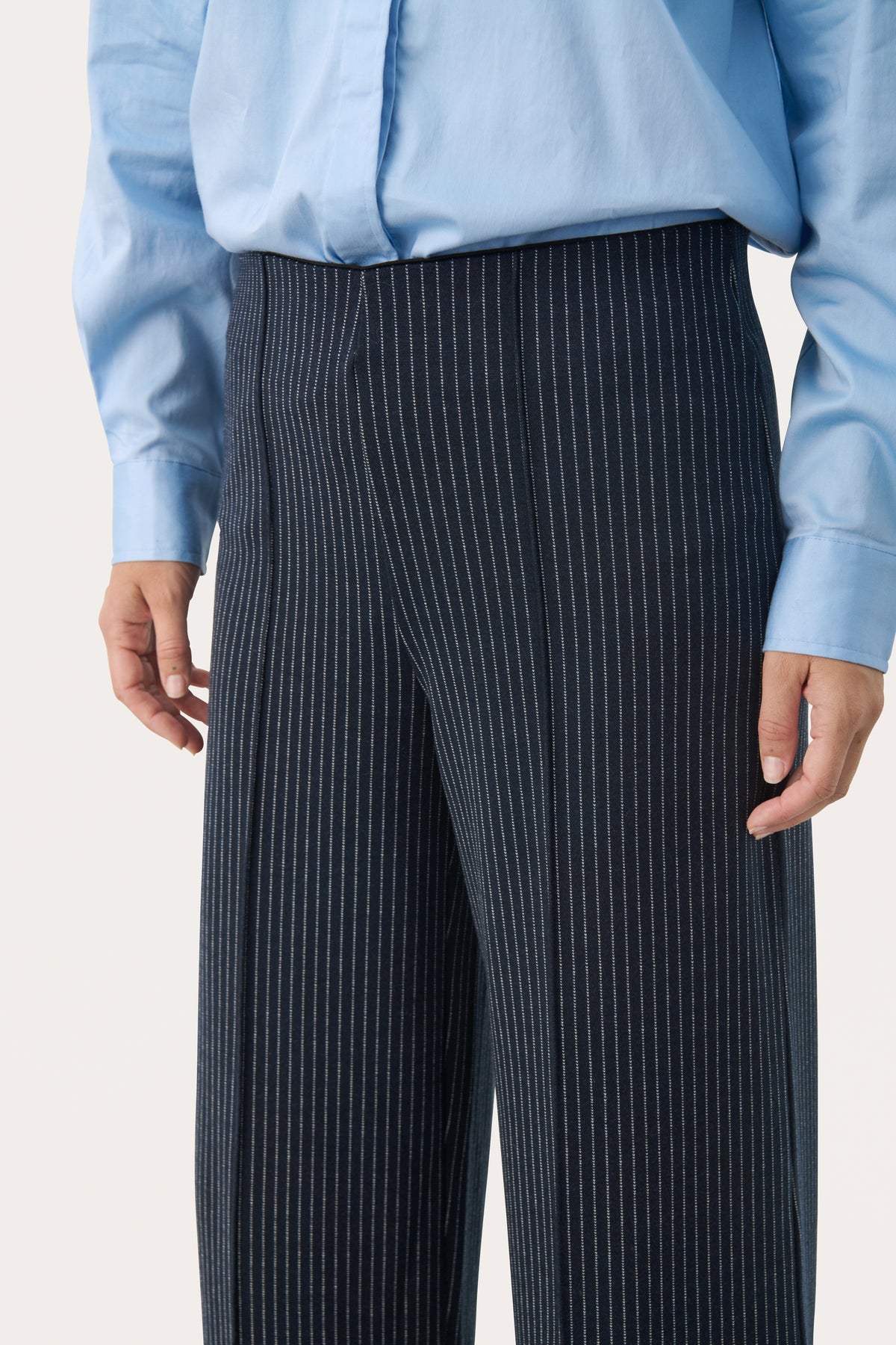 PART TWO Dark Navy Pinstripe ILisan Casual Trouser 30305656-A