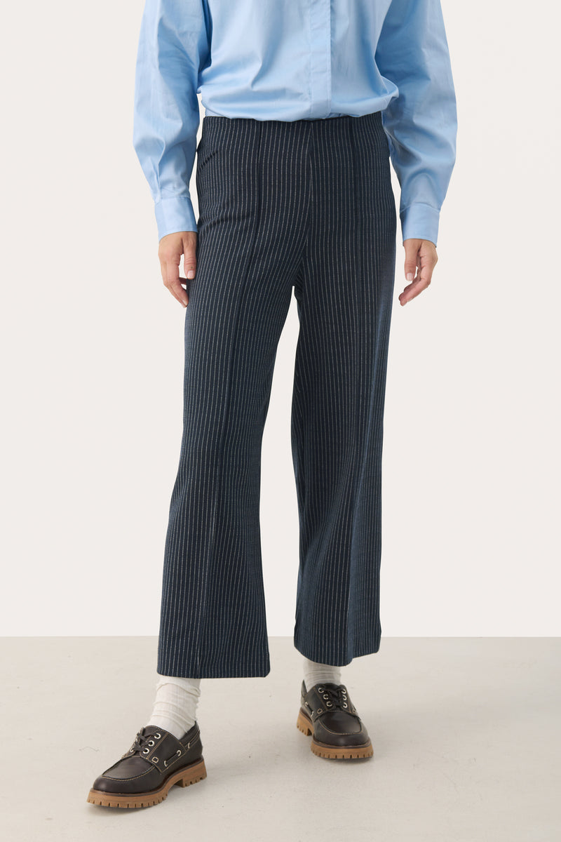 PART TWO Dark Navy Pinstripe ILisan Casual Trouser 30305656-A