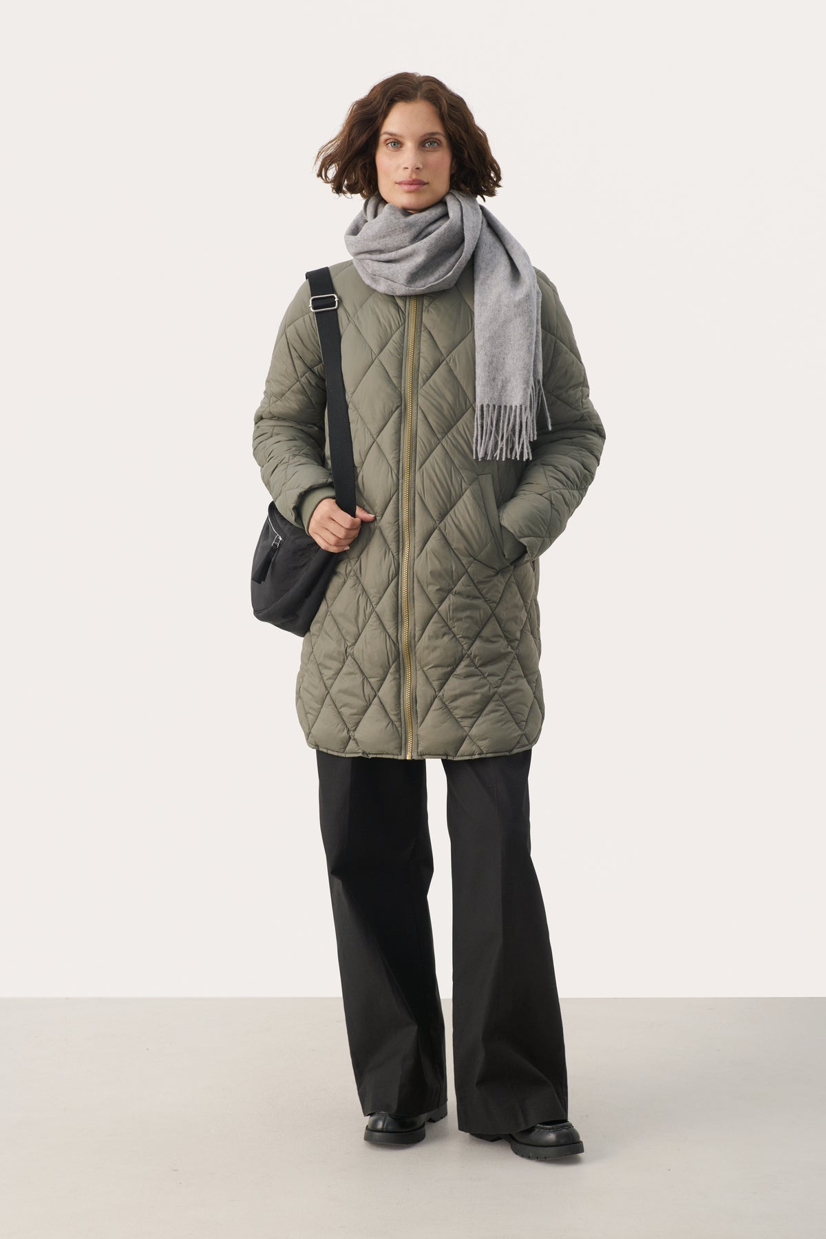 PART TWO Smokey Olive Olilas Quilted Coat 30306108-A