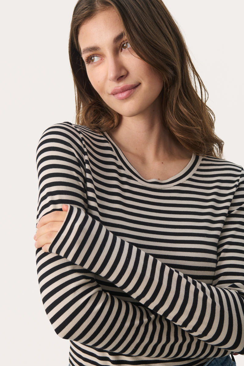 PART TWO French Oak Stripe Emaja Long Sleeved Top 30307290