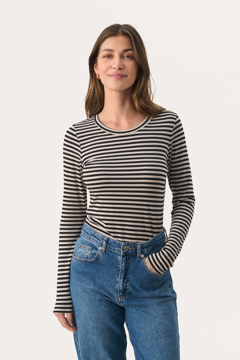 PART TWO French Oak Stripe Emaja Long Sleeved Top 30307290