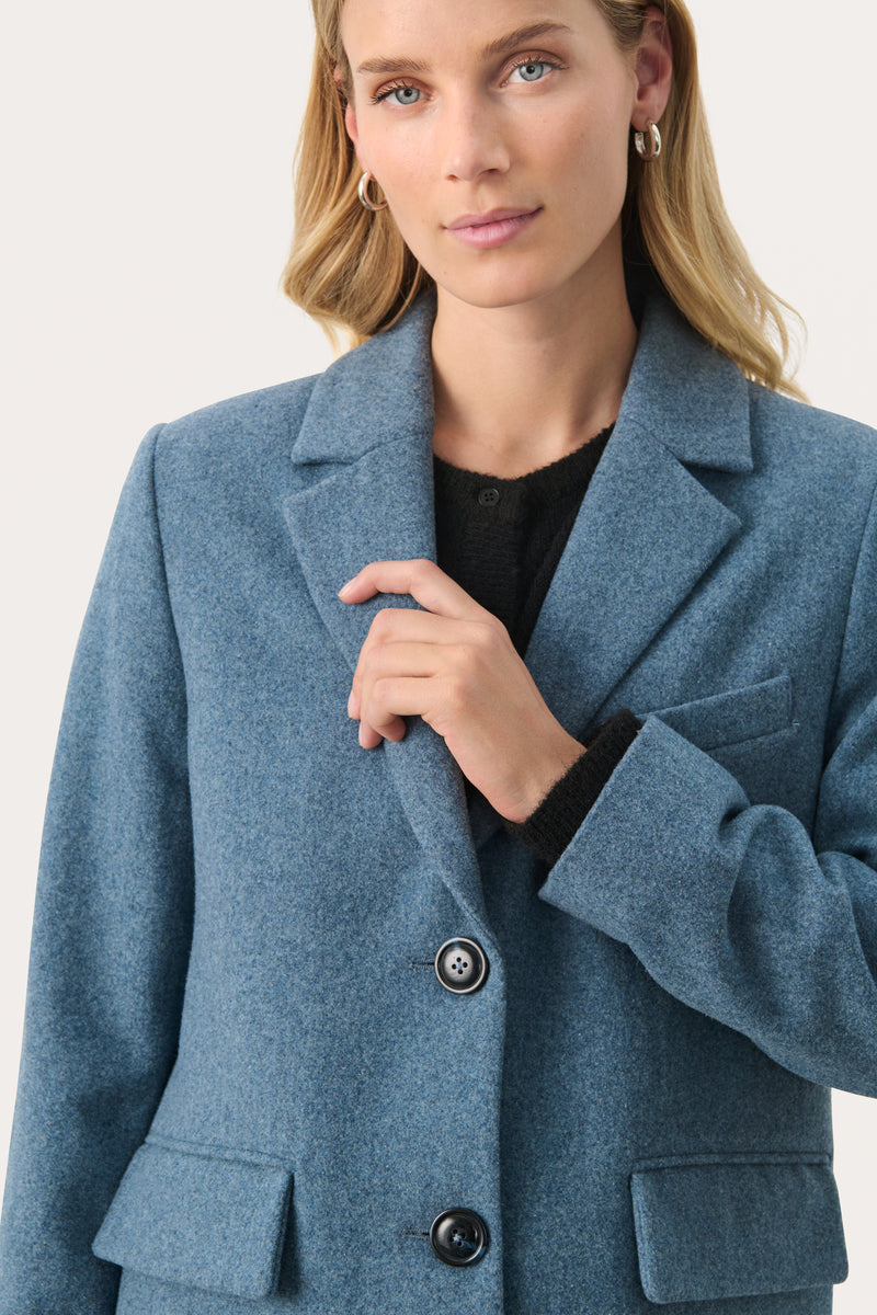 30308722 Windward Blue Part Two Crombie Style Coat