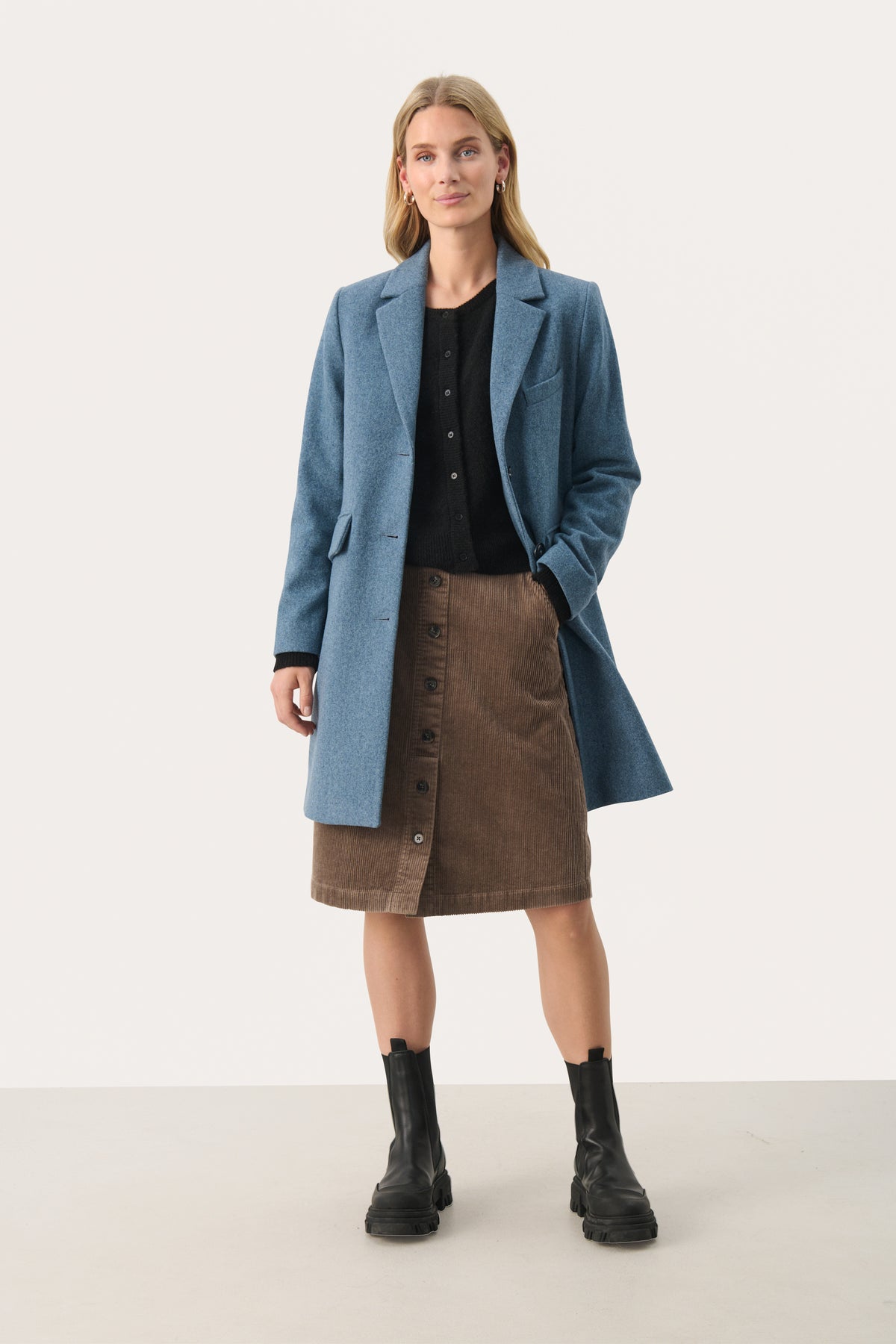 30308722 Windward Blue Part Two Crombie Style Coat