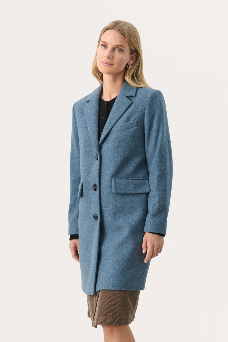 30308722 Windward Blue Part Two Crombie Style Coat