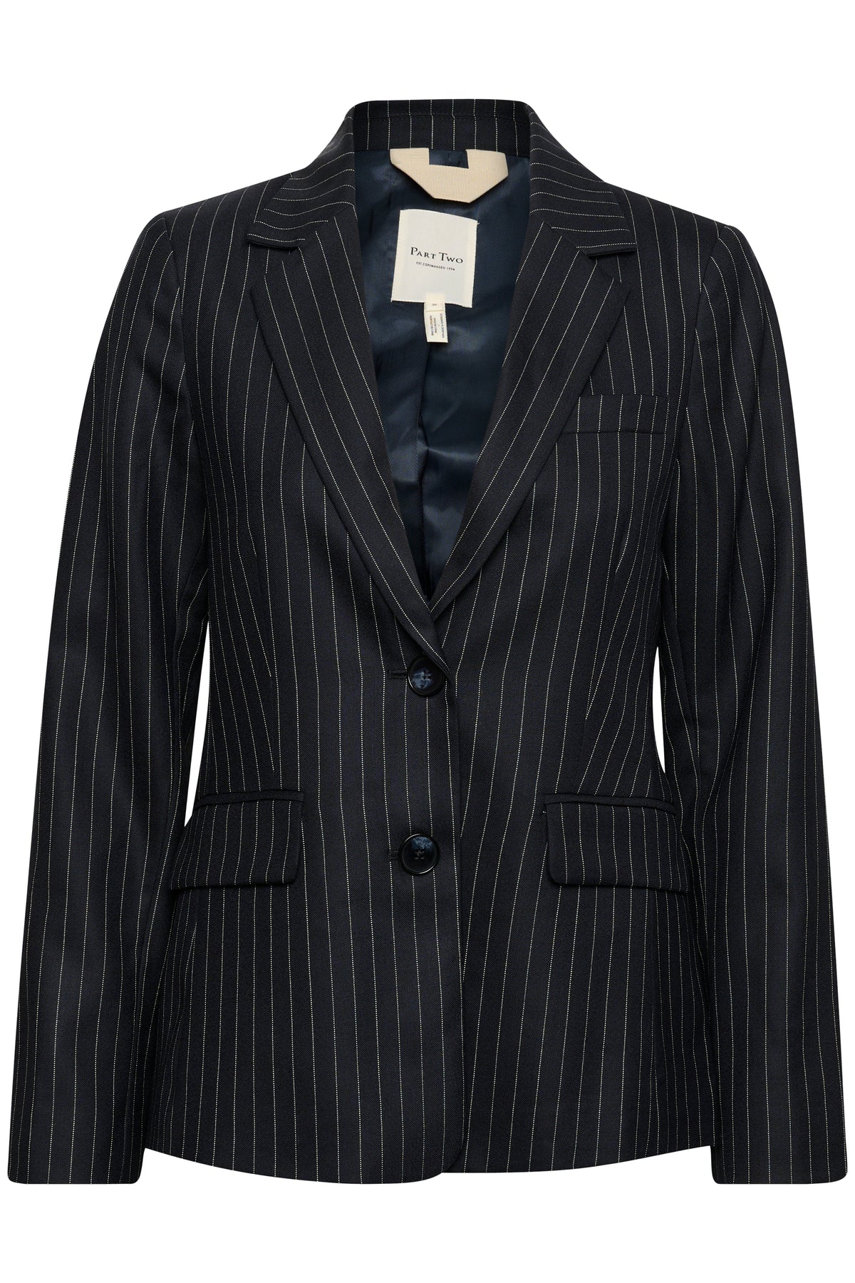 30308902 Dark Navy Pinstripe Layna Blazer Part Two