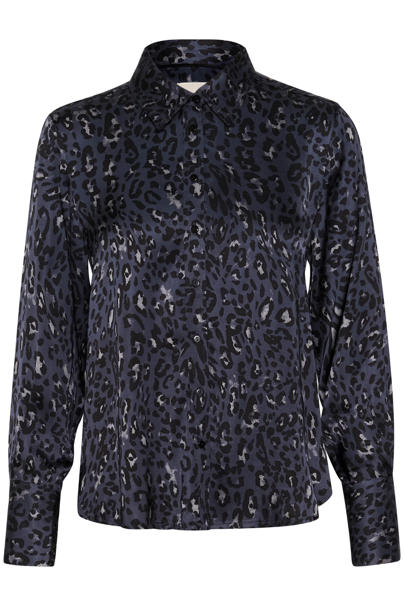 30309054 Dark Navy Leopard Print Maica Shirt Part Two