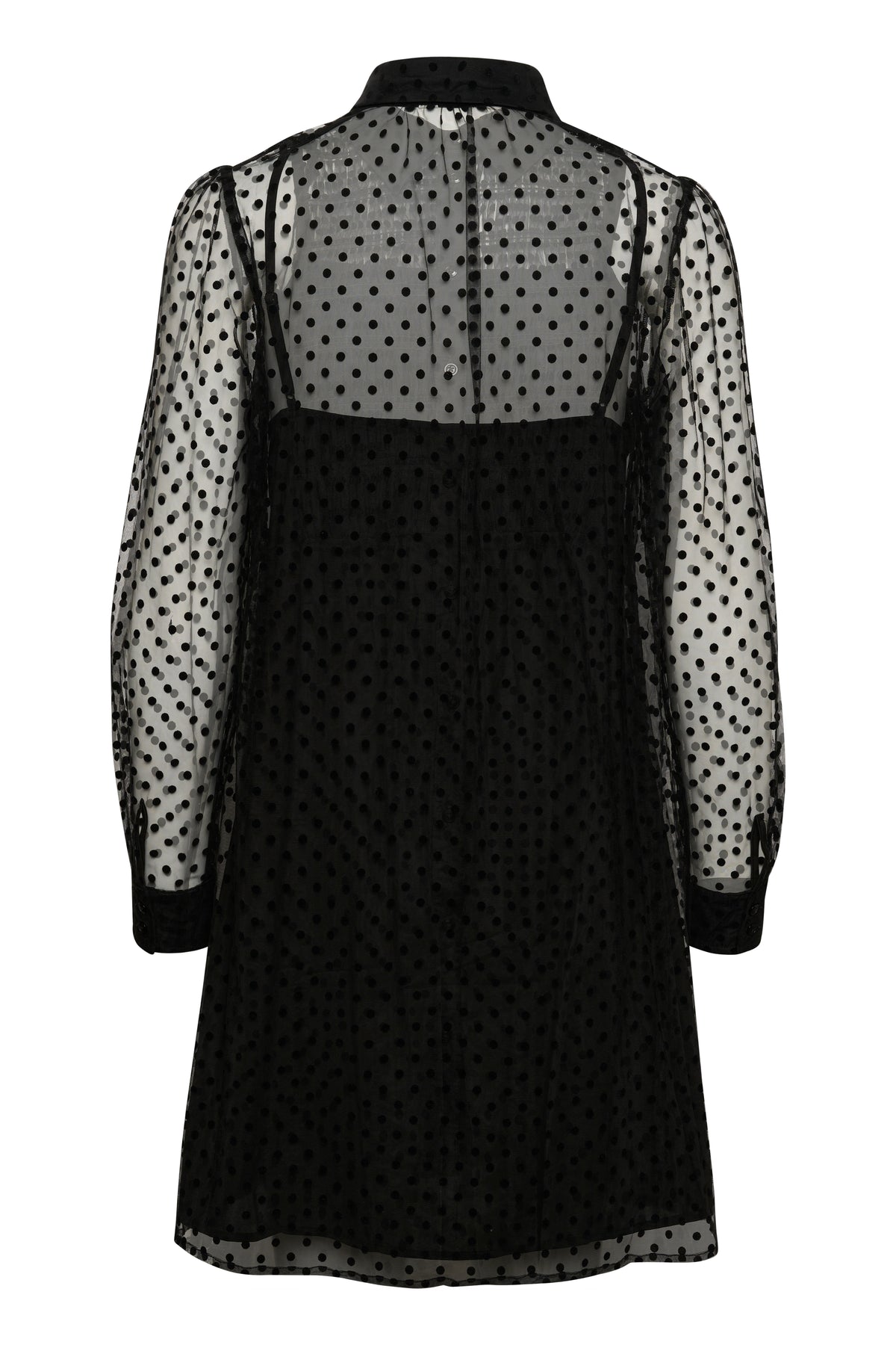 PART TWO Black Flock Dot Marlie Dress 30309076