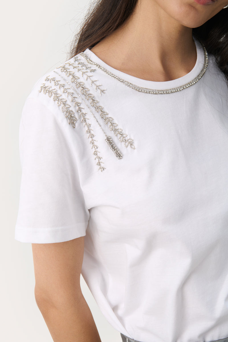 30309102 WHITE Maggi Delicate Embroidery T-Shirt Part Two