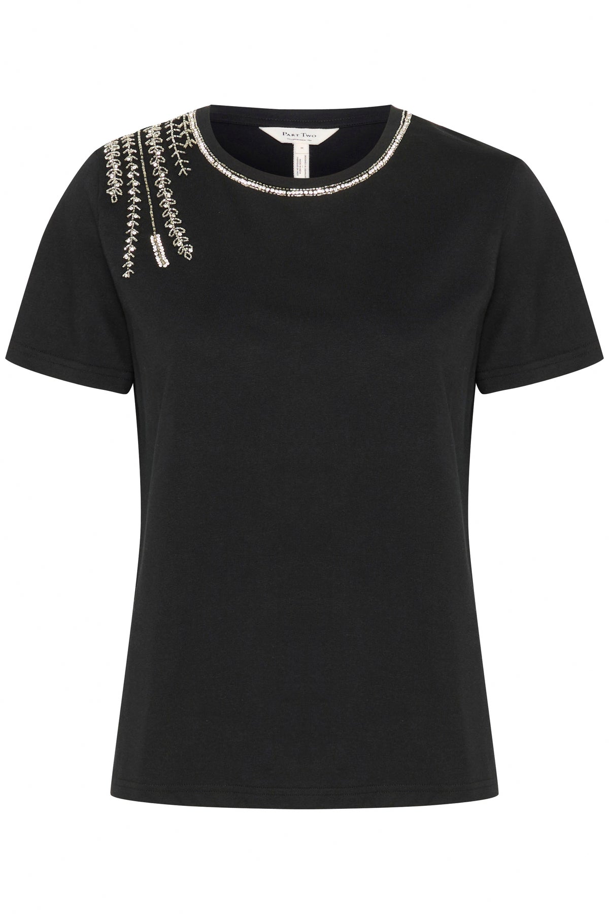 30309102 Black Maggi Delicate Embroidery T-Shirt Part Two