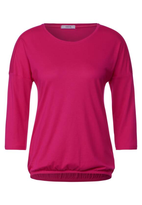 321132 Pink Sorbet Rib Shoulder T-Shirt CECIL