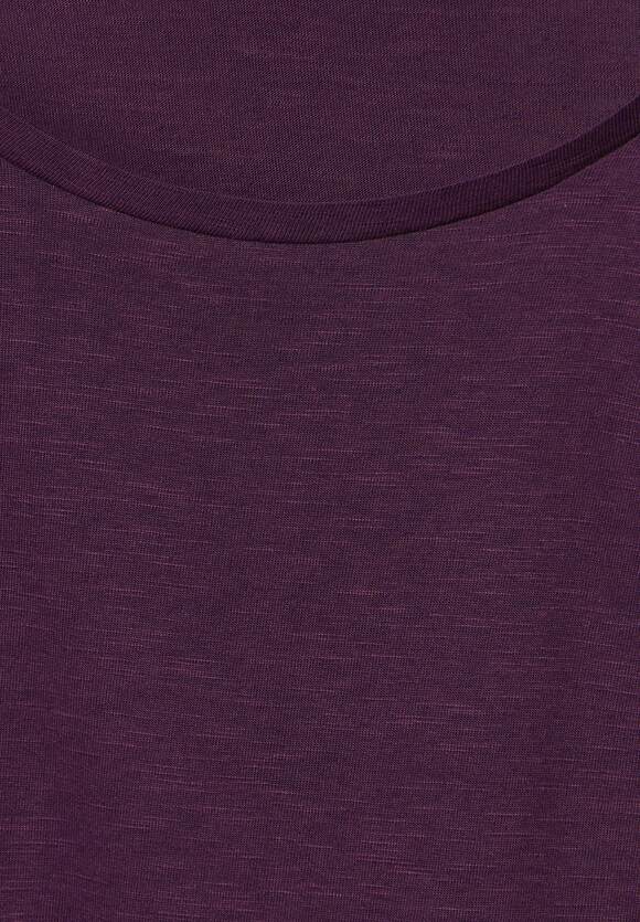 321657 Dark Berry Purple T with gathering at shoulder Street One