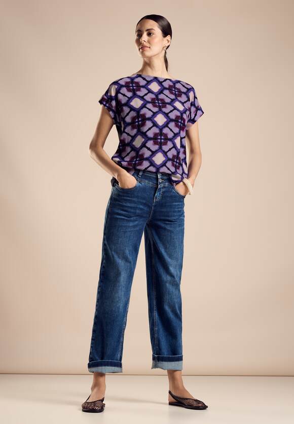 321674 Bellflower Lilac Printed Matmix Top STREET ONE