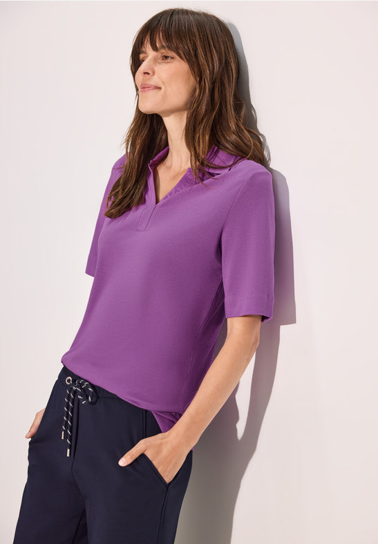 CECIL Iced Violet Piquee Polo Shirt 321906