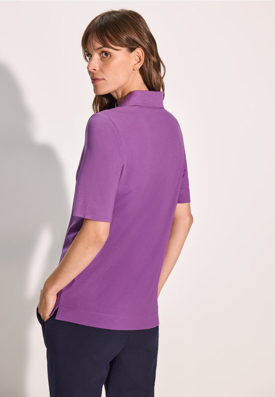 CECIL Iced Violet Piquee Polo Shirt 321906