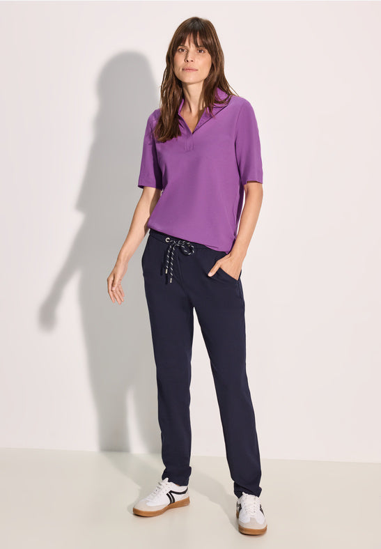 CECIL Iced Violet Piquee Polo Shirt 321906