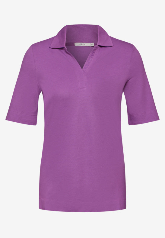 CECIL Iced Violet Piquee Polo Shirt 321906