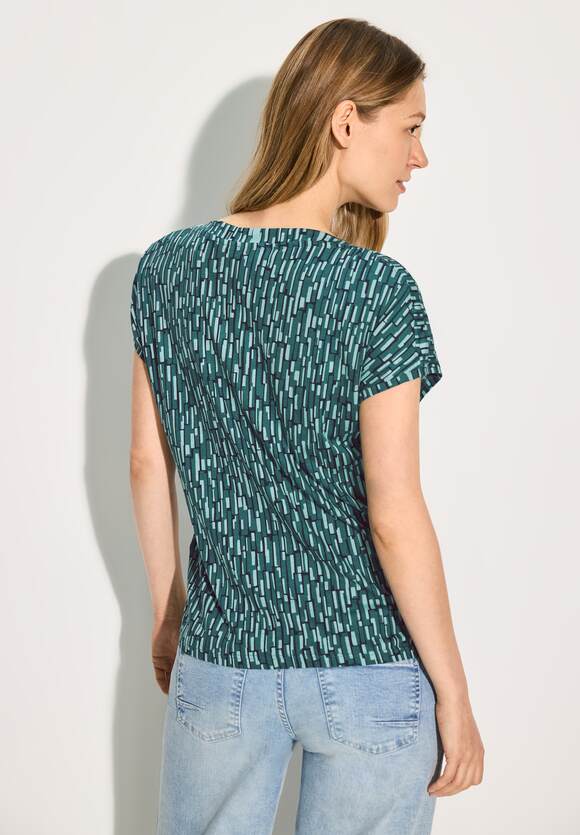 CECIL Fir Green Minimal Print Top 321918