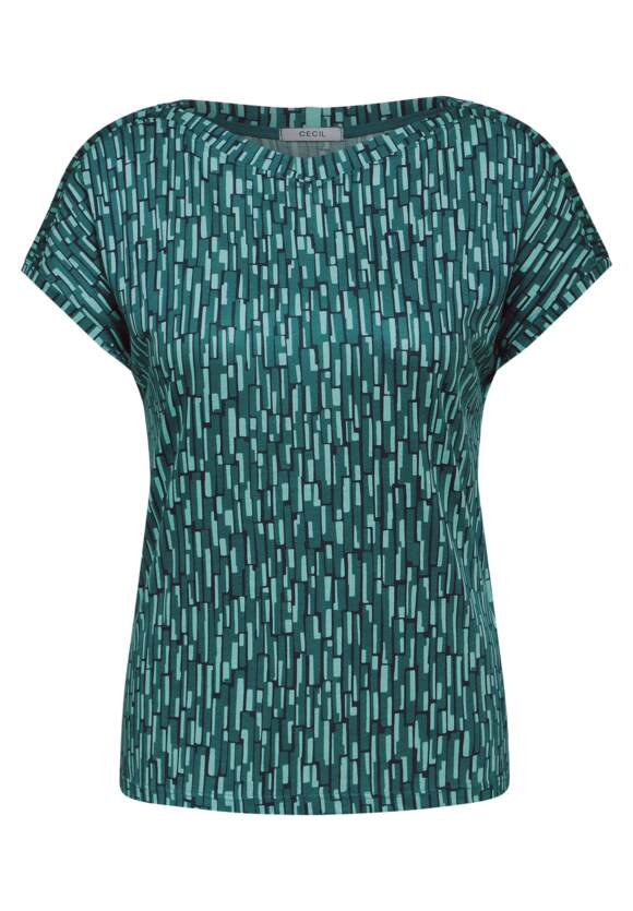 CECIL Fir Green Minimal Print Top 321918