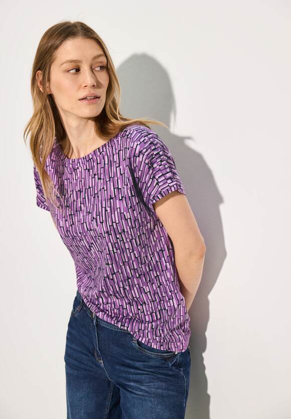 CECIL Iced Violet Minimal Print Top 321918