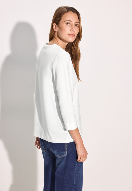 321963 VANILLA WHITE Jersey Roundneck Top CECIL