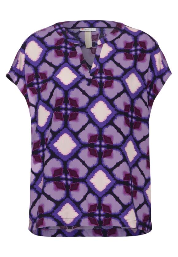 344806 Bellflower Lilac Shirt Blouse With Split Neck Print STREET ONE