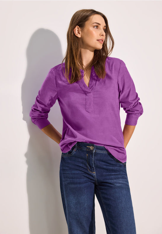 CECIL Iced Violet Solid Cord Blouse 344978