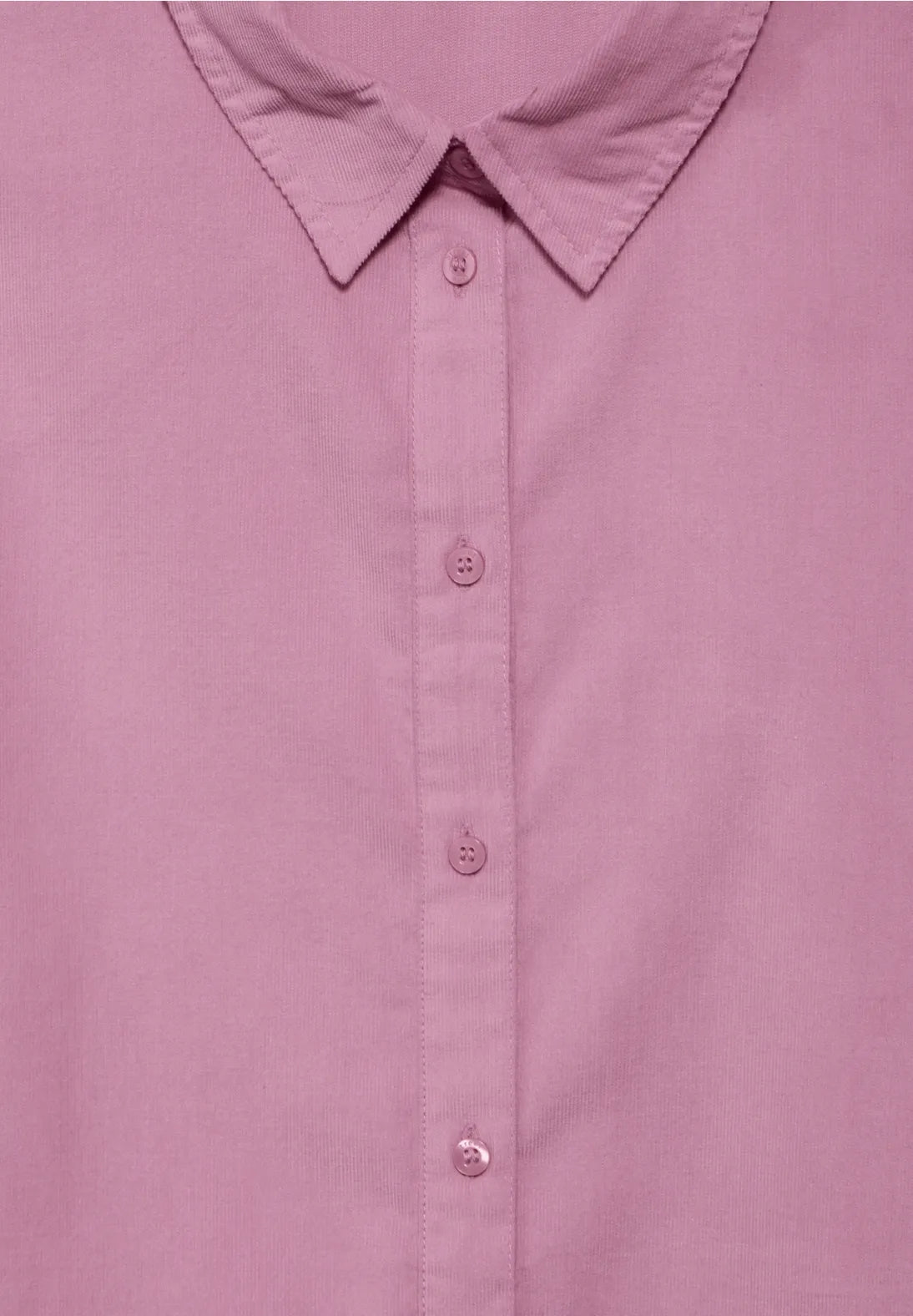 345056 Sunrise Pink Corduroy Shirt-Collar Blouse Street One