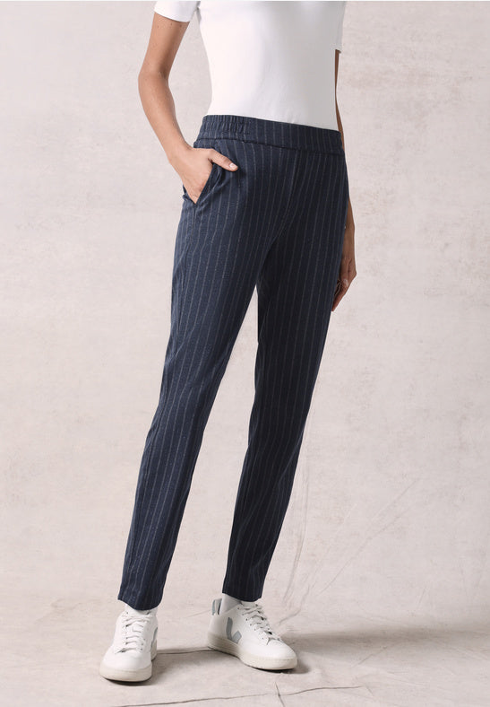 378181 Deep Petrol Tracey Pinstripe Trouser CECIL