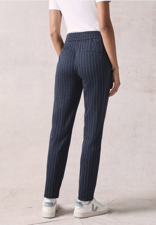 378181 Deep Petrol Tracey Pinstripe Trouser CECIL