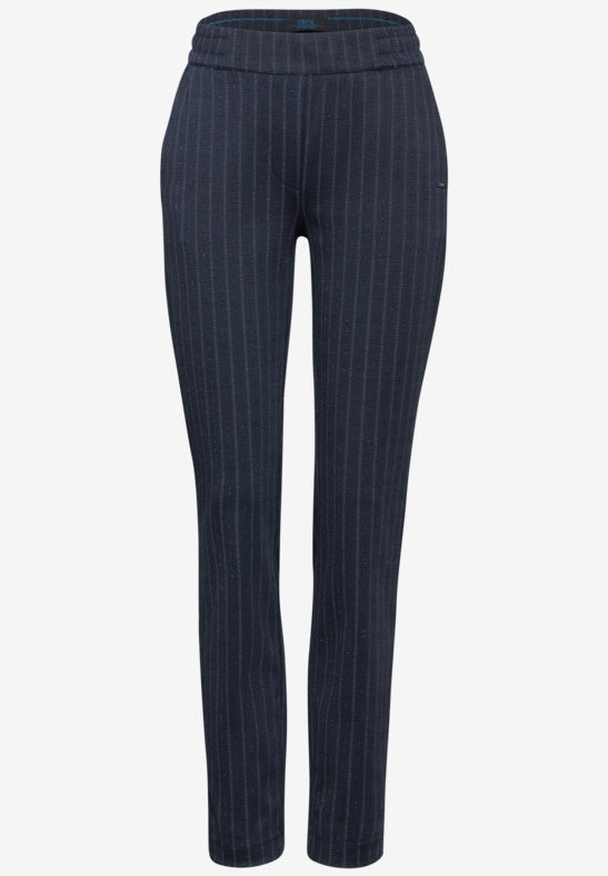 378181 Deep Petrol Tracey Pinstripe Trouser CECIL