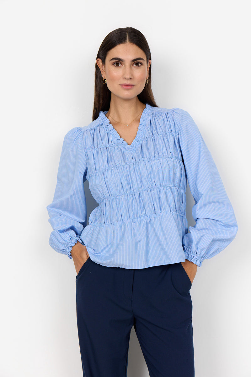 40977 AIR BLUE COMBI SC-Onari 3 Blouse Soya Concept