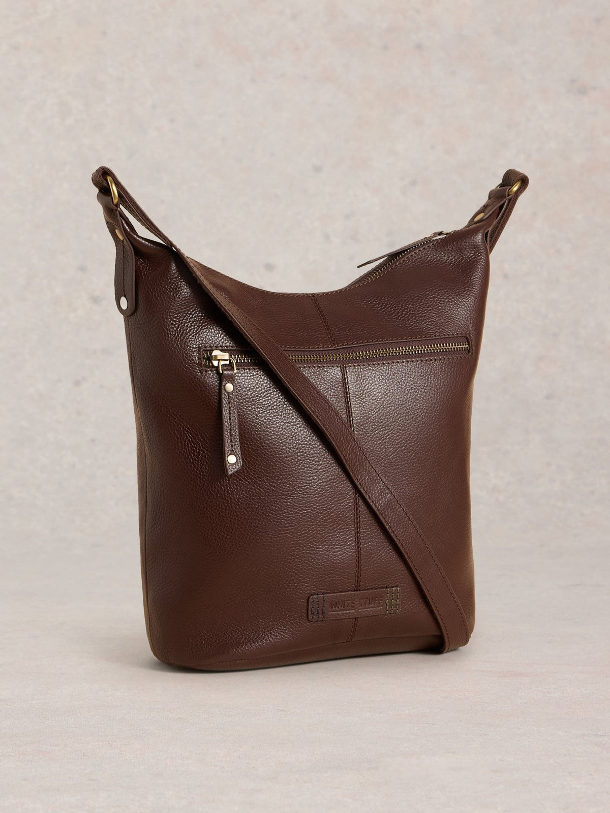 441104 Dark Brown Fern Leather Crossbody Bag WHITE STUFF